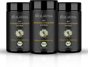 BIOLAVIVA Schwarzkümmelöl Kapseln Bio Vegan ohne Zusatzstoffe – Bild 1 von 1