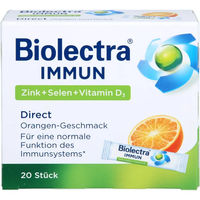 Produktbild von Biolectra Immun Direct Micro-Pellets mit Zink, Selen und Vitamin D3, Orange, 20 Sticks, gluten- und laktosefrei