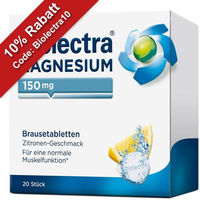 Produktbild von Biolectra Magnesium 150 mg Brausetabletten zuckerfrei vegan glutenfrei für Sportler 72 Stück