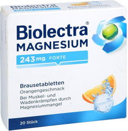 Biolectra Magnesium 243 mg forte Brausetabletten Orange vegan zuckerfrei glutenfrei 20 Stück – Bild 1 von 2
