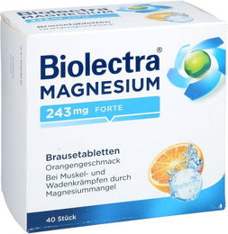 Biolectra Magnesium 243 mg forte Brausetabletten Orange vegan zuckerfrei glutenfrei 40 Stück – Bild 1 von 2