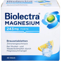 Produktbild von Biolectra Magnesium 243 mg forte Brausetabletten Zitrone vegan zuckerfrei glutenfrei 40 Stück