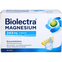 Produktbild von Biolectra Magnesium 243 mg forte Brausetabletten Zitrone vegan zuckerfrei glutenfrei 60 Stück