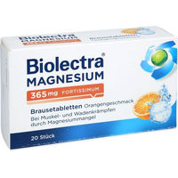 Produktbild von Biolectra Magnesium 365 mg fortissimum Brausetabletten Orange vegan zuckerfrei glutenfrei 20 Stück