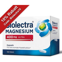 Produktbild von Biolectra Magnesium 400 mg Oxid Kapseln vegan für Sportler sowie Schwangere und Stillende 100 Stück