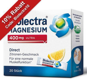 Biolectra Magnesium 400 mg Oxid Sticks Zitrone für Erwachsene, Schwangere, Stillende und Sportler – Bild 1 von 1