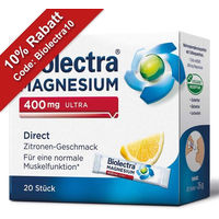 Produktbild von Biolectra Magnesium 400 mg Oxid Sticks Zitrone für Erwachsene, Schwangere, Stillende und Sportler