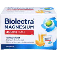 Produktbild von Biolectra Magnesium 400 mg Pulver Orange vegan zuckerfrei laktosefrei glutenfrei 40 Stück