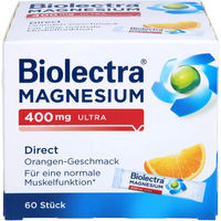 Produktbild von Biolectra Magnesium 400 mg Ultra Direct Pulver Orange 60 Sticks vegan zuckerfrei laktosefrei glutenfrei
