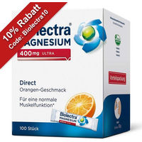 Produktbild von Biolectra Magnesium 400 mg Ultra Direct Sticks Orange vegan zuckerfrei laktosefrei glutenfrei 100 Stück