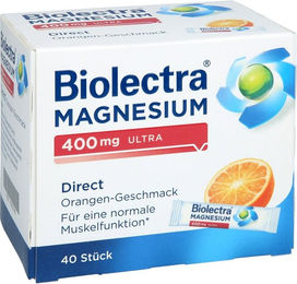 Biolectra Magnesium 400 mg Ultra Direct Sticks Orange vegan zuckerfrei laktosefrei glutenfrei 40 Stück – Bild 1 von 3