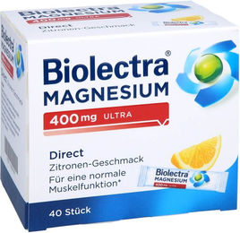 Biolectra Magnesium 400 mg Ultra Direct Zitrone Sticks vegan zuckerfrei laktosefrei glutenfrei – Bild 1 von 3