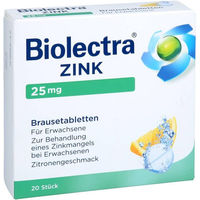 Produktbild von Biolectra Zink 25 mg Brausetabletten für Erwachsene 20 Stück