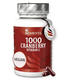 BIOMENTA Cranberry Kapseln mit 1000 mg Pflanzenextrakt und Vitamin C, vegan, 60 Kapseln – Bild 1 von 5