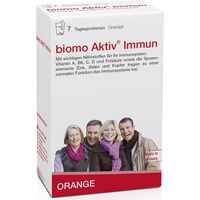 Produktbild von biomo Aktiv Immun Granulat mit Vitamin C, D, Zink, Selen, Kupfer und Folsat 7 Beutel glutenfrei und laktosefrei