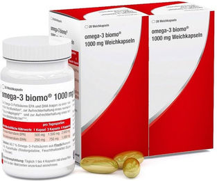 Biomo Omega-3 1000 mg Weichkapseln laktosefrei und glutenfrei – Bild 1 von 1