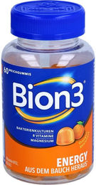 Bion3 Energy Weichgummis mit Vitamin B1, B6, B12 und Bakterienkulturen, 60 Stück, glutenfrei und laktosefrei – Bild 1 von 3