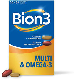 Bion3 Multi & Omega-3 Kombipackung mit Bakterienkulturen für Erwachsene 60 Kapseln – Bild 1 von 4