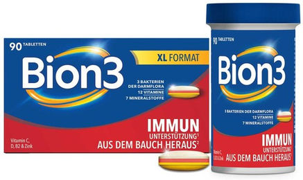 Bion3 Tabletten für Erwachsene mit Vitamin C, D und Zink, 90 Stück – Bild 1 von 3