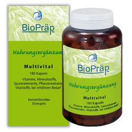BioPräp Multivital Multivitamin A-Z Komplex hochdosiert mit Mineralstoffen und Vitalstoffen ohne Gelatine 180 Kapseln – Bild 1 von 4