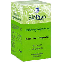 Produktbild von BioPräp Roter Reis Kapseln mit Monacolin, 90 Kapseln, vegan, ohne Zusatzstoffe