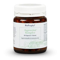 Produktbild von BioProphyl Augenvital Komplex Vitamin-Kombination mit Beta Carotin, Lycopin, Zeaxanthin, Lutein, Zink und Selen, 60 vegane Kapseln