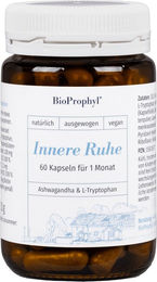 BioProphyl Innere Ruhe Kapseln mit Ashwagandha, Baldrian, Hopfen, Lavendel, L-Tryptophan und B-Vitaminen vegan – Bild 1 von 3