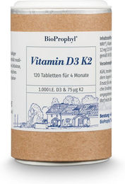 BioProphyl Vitamin D3 K2 Lutschtabletten 1000 IE 120 Stück vegan – Bild 1 von 1
