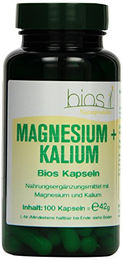 Bios Naturprodukte Magnesium und Kalium Kapseln glutenfrei laktosefrei hefefrei 100 Stück 42 g – Bild 1 von 2