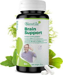 Biostile Brain Support Kapseln mit Ginkgo, Omega-3, Q10 und Centella für Senioren – Bild 1 von 4
