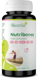 Biostile Nutribones Mineralstoff-Komplex Kapseln mit Calcium, Magnesium, Vitamin D3, K2 und Zink für Sportler, 60 Kapseln – Bild 1 von 1