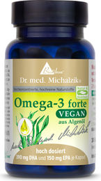 Biotikon Omega-3 forte Vegan Kapseln mit 540 mg pflanzlichem Ursprung ohne Zusatzstoffe – Bild 1 von 2