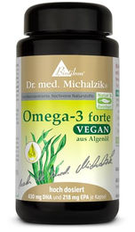 Biotikon Omega-3 forte vegan nach Dr. med. Michalzik, 1080 mg Omega-3-Fettsäuren, 60 Kapseln, für Schwangere und Stillende, ohne Zusatzstoffe – Bild 1 von 2