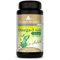 Produktbild von Biotikon Omega-3 forte vegan nach Dr. med. Michalzik, 1080 mg Omega-3-Fettsäuren, 60 Kapseln, für Schwangere und Stillende, ohne Zusatzstoffe