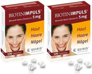 Biotin Impuls Hochdosiertes Biotin Vitamin H 5 mg Tabletten 200 Stück – Bild 1 von 1