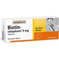 Produktbild von Biotin ratiopharm 5 mg Tabletten laktosearm 30 Stück
