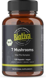 Biotiva 7 Mushrooms Kräuter-Komplex Bio Kapseln vegan ohne Zusatzstoffe – Bild 1 von 2