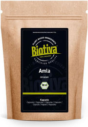 Biotiva Amla Bio Kapseln 180 Stück hochdosiert mit Phyllanthus emblica – Bild 1 von 2