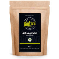 Produktbild von Biotiva Ashwagandha Bio Pulver 500g vegan und ohne Zusatzstoffe