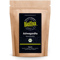 Produktbild von Biotiva Ashwagandha Kapseln Bio Vegan 1500 mg Tagesdosis 500 Stück
