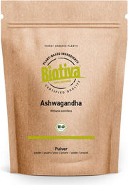 Biotiva Ashwagandha Pulver Bio vegan ohne Zusatzstoffe – Bild 1 von 2