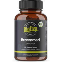 Produktbild von Biotiva Brennnesselblätter Bio Kapseln vegan 150 Stück