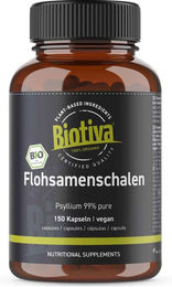 Biotiva Flohsamenschalen Kapseln Bio vegan ohne Zusatzstoffe 120 Stück – Bild 1 von 2
