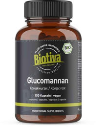 Biotiva Glucomannan Bio Kapseln mit Konjak-Wurzel 150 Stück vegan und hochdosiert – Bild 1 von 3
