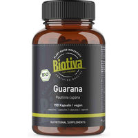 Produktbild von Biotiva Guarana Bio Kapseln vegan und ohne Zusatzstoffe