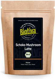 Biotiva Schoko Mushroom Latte Bio Pilz Superfood Mix Pulver ohne Zusatzstoffe – Bild 1 von 3