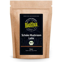 Produktbild von Biotiva Schoko Mushroom Latte Bio Pilz Superfood Mix Pulver ohne Zusatzstoffe