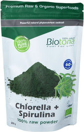 Biotona Bio Chlorella und Spirulina Superfood-Mischung Pulver Bio glutenfrei ohne Zusatzstoffe – Bild 1 von 2