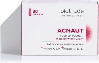 Biotrade Acnaut Nahrungsergänzungsmittel mit Zink, Biotin und Selen in Kapseln 30 Stück – Bild 1 von 1