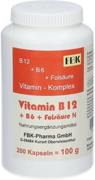 Bioxera B-Komplex Vitamin B12 + B6 + Folsäure Kapseln für Erwachsene 200 Stück – Bild 1 von 1